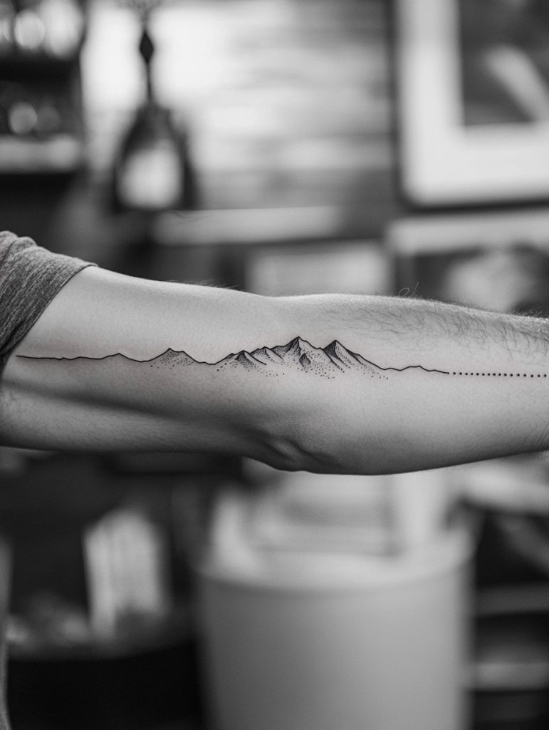 mens tattoo ideas roman Line Mountain Range
