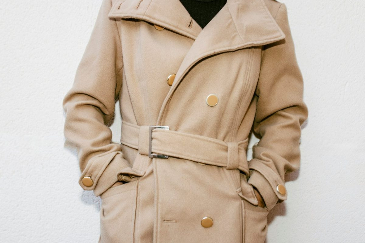 Belted camel trench coat quiet luxury crop