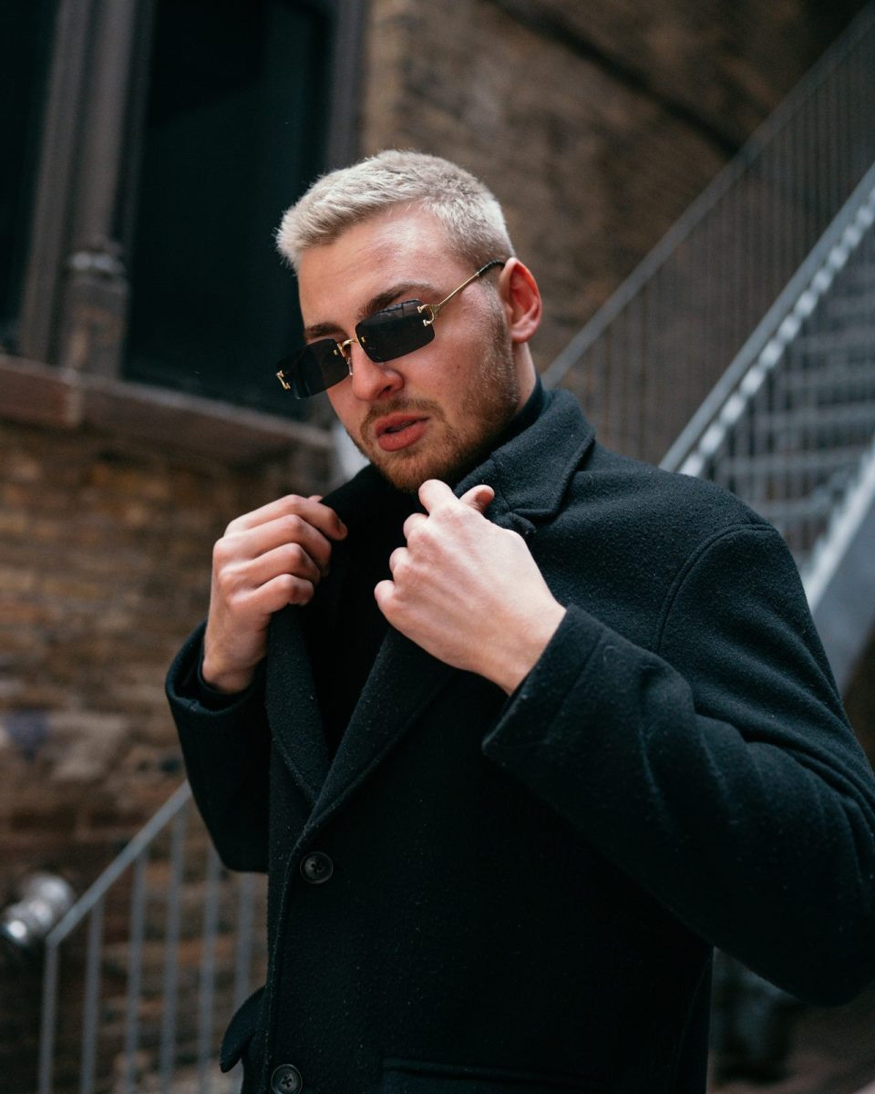 Man in a dark winter coat for cold weather